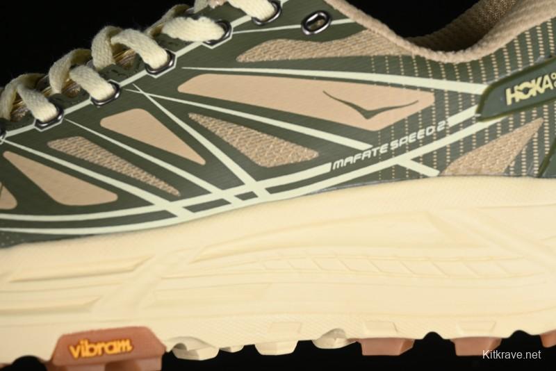 Hoka Mafate Speed 2 Ultra-Lightweight Cushioned Trail Running Shoes with Vibram Outsole - 1126851 THV