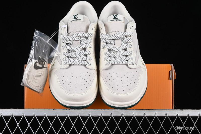 Nike Travis Scott x Fragment Design x Air Jordan 1 Low OG SP AJ1 LV Beige Grey Low-top Casual Sneakers - LJ5188-005
