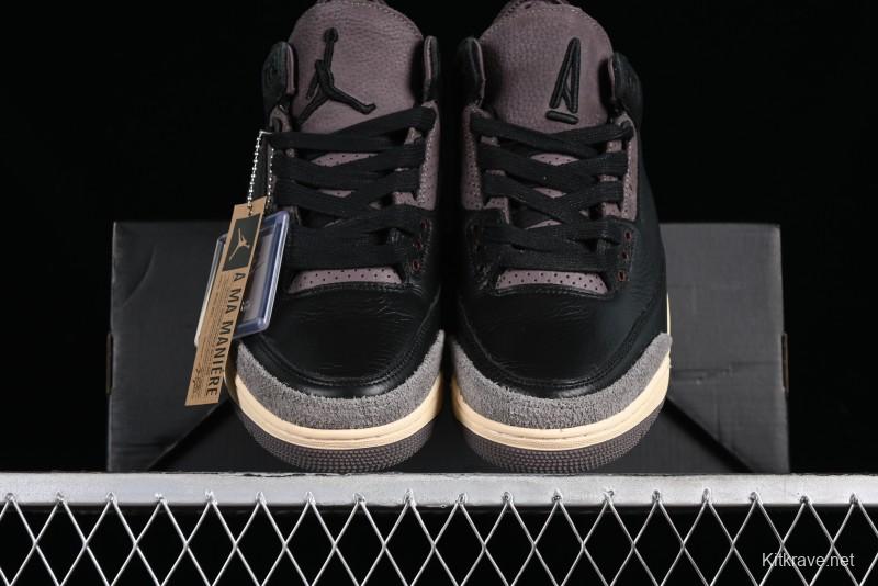 Nike A Ma Maniere x Air Jordan 3 Retro Black Sneakers - FZ4811-001
