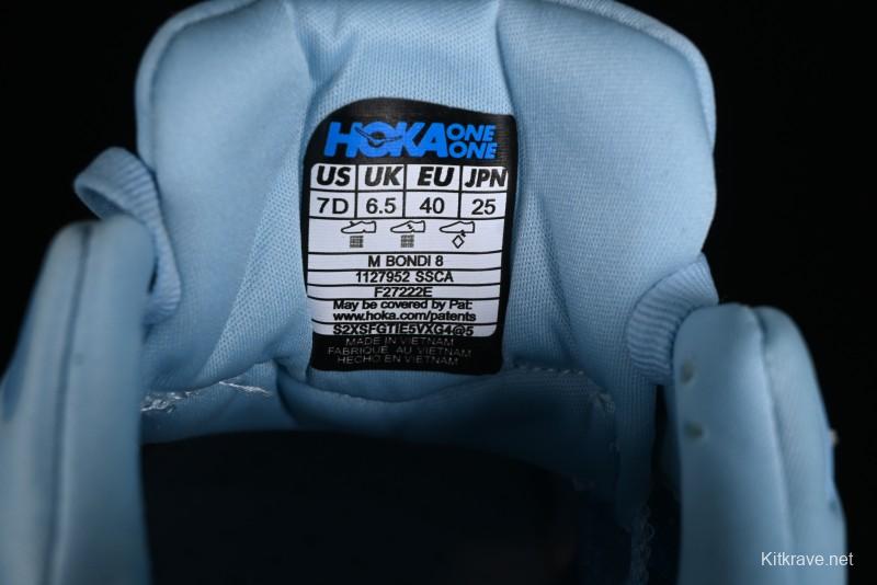 HOKA ONE ONE Bondi 8 Functional Cushioned Running Shoes with Engineered Mesh Upper - 1127954 SSCA