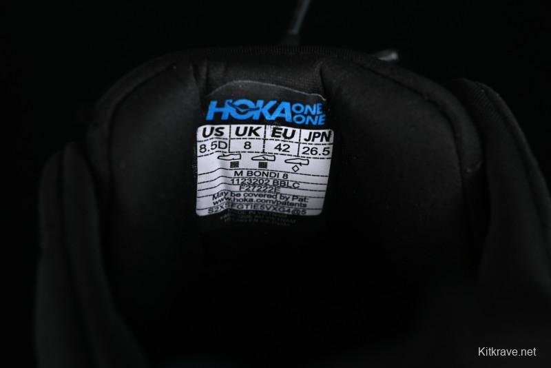 HOKA ONE ONE Bondi 8 Functional Cushioned Running Shoes with Engineered Mesh Upper - 1123202 BBLC