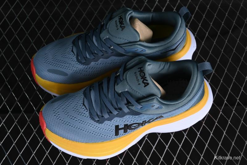 HOKA ONE ONE Bondi 8 Performance Cushion Running Shoes with Enhanced Support - 1123202 GBMS