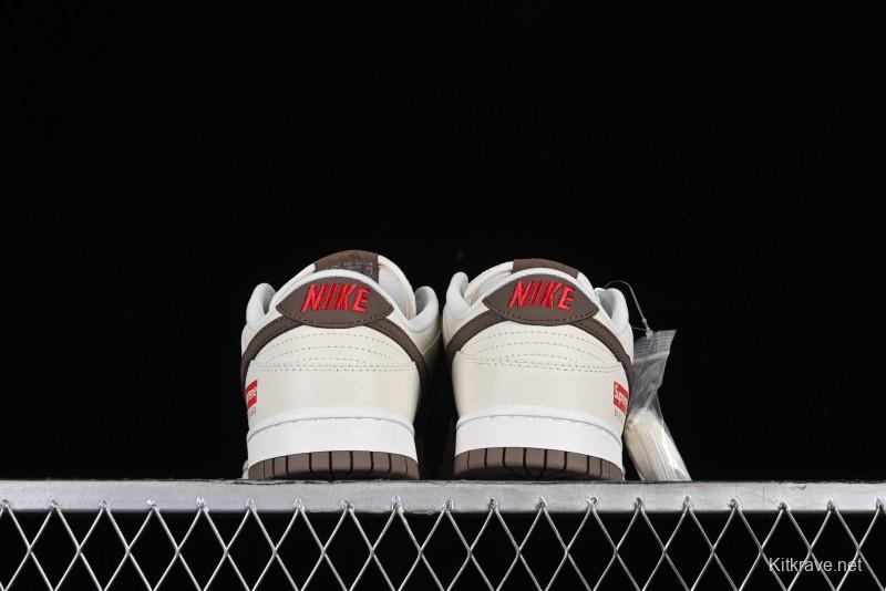 Nike Supreme x SB Dunk Low Collaboration - Military Green Anniversary High-End Custom Low-Top Casual Skate Shoes - XD1688-001