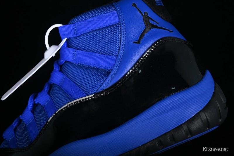 Nike Air Jordan 11 Retro High Top Basketball Shoes in Black and Blue - CT8012-400