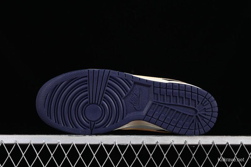 Nike Dunk Low Retro SB Skateboarding Shoes in Navy Blue with Purple Gold White Colorway - FV8106-181