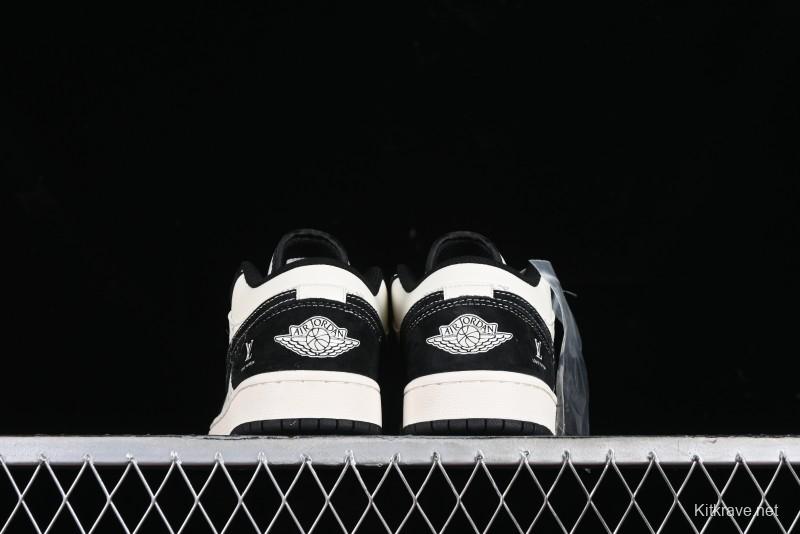 Nike Air Jordan 1 Low LV Collaboration - Black Warrior Custom High-End Basketball Shoes - SJ9950-007