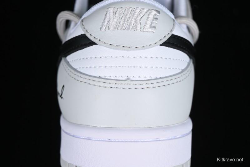 Nike Dunk Low Leather Letter High Street Deconstructed Black Grey SB Strap Low Top Casual Sneakers - DV0831-101