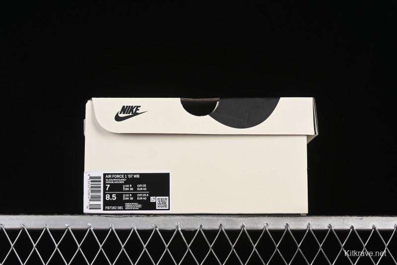Nike Air Force 1 '07 Low Casual Sneakers in Black, White, and Gray - FB7162-081