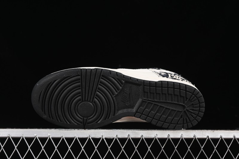 Nike SB Dunk Low Dior Collaboration - Black Grey Pattern Anniversary High-End Custom Low-Top Casual Sneakers - XY1688-010