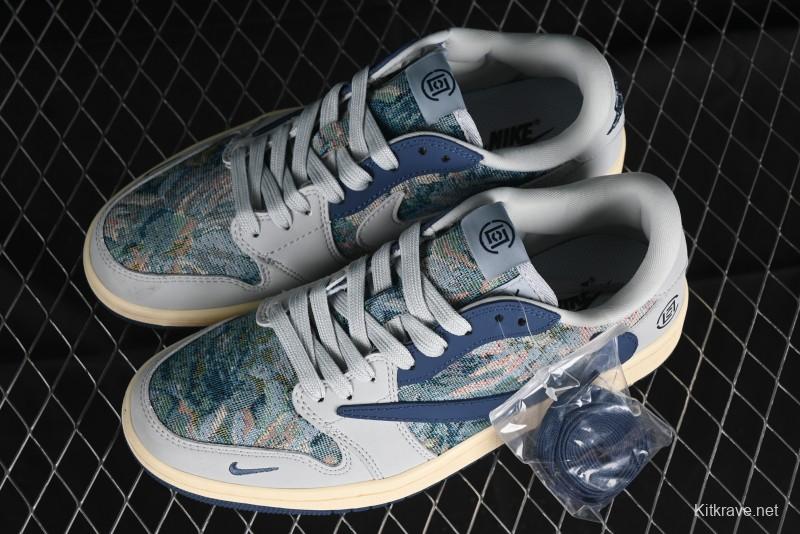 Nike Travis Scott x Fragment Design x Air Jordan 1 Low OG SP Retro Sneakers - JH6088-707