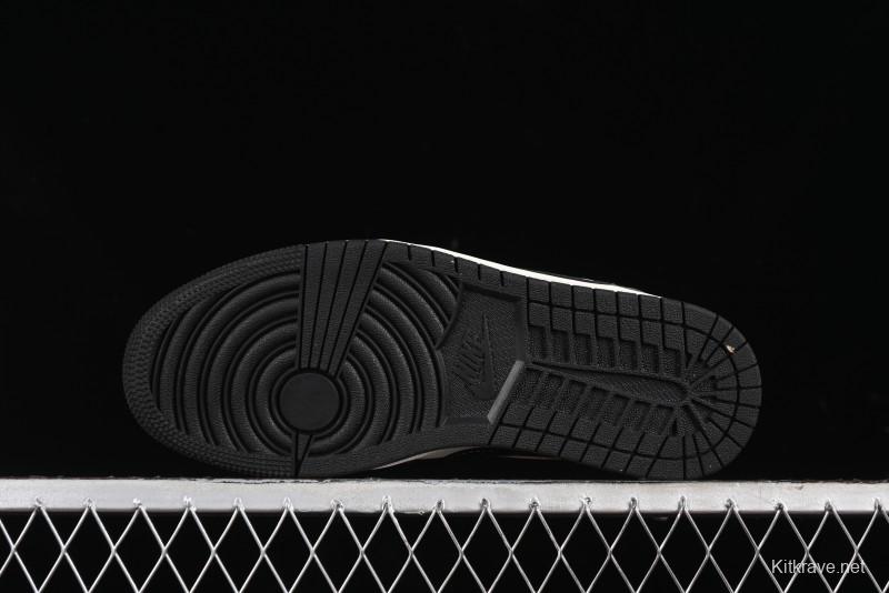 Nike Air Jordan 1 Low Retro Basketball Shoes - Black Velvet Pig Collaboration Custom Design - SJ9950-016