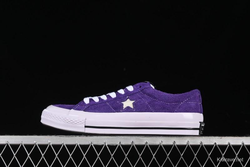 Converse One Star Retro Low-Top Skate Shoes in Purple Suede - 171586C