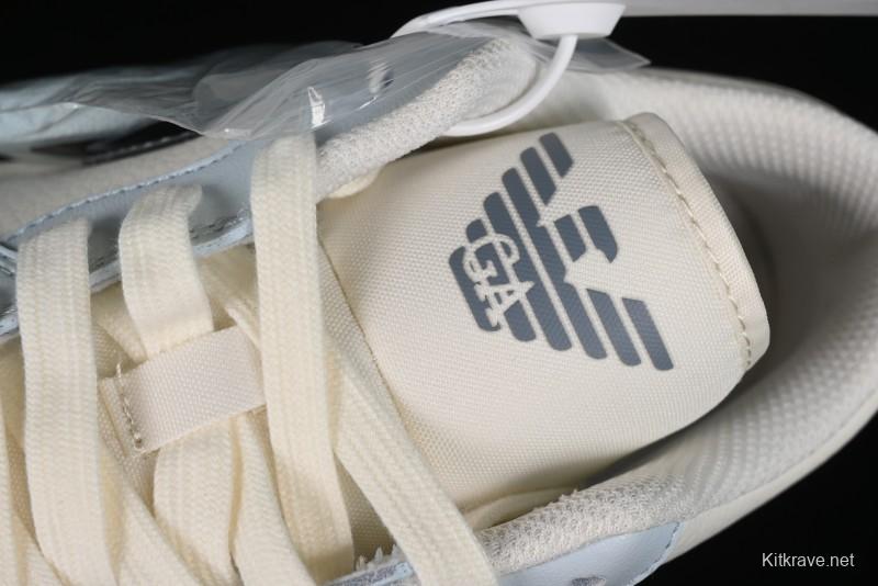 Nike Air Jordan 1 Low Retro Basketball Shoes - Giorgio Armani Collaboration Ice Blue - WG8850-012