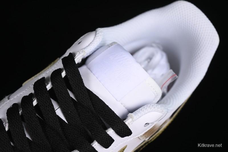 Nike Air Force 1 '07 Low Casual Sneakers with Anime-Inspired Hand-Painted Design and Triple Swoosh Shadow - CW2288-111