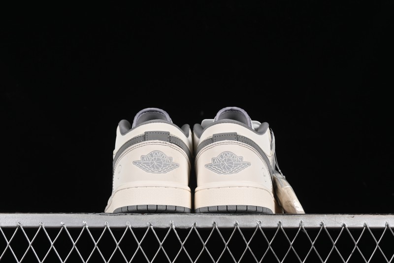 Nike Air Jordan 1 Low AJ1 Lightning Collaboration - Off White Grey Anniversary Custom Edition Low-Top Casual Sneakers - CF3688-020