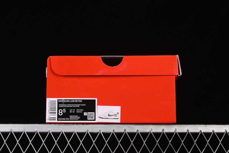 Nike SB Dunk Low Supreme Collaboration - Off White Dark Green Check Anniversary High-End Custom Low-Top Casual Skate Shoes - DQ1098-393
