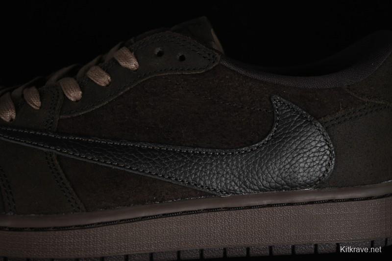 Nike Travis Scott x Air Jordan 1 Low OG AJ1 Reverse Swoosh Sneakers - DM7866-202