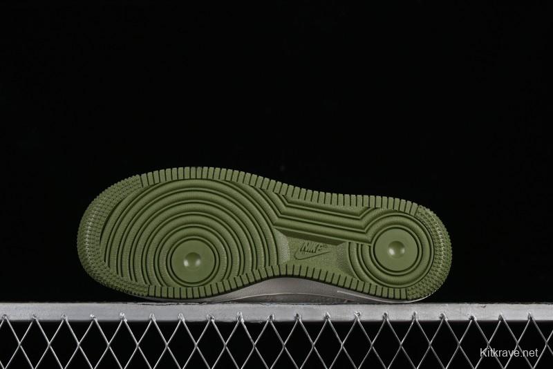 Nike Air Force 1 '07 Low Gucci Collaboration - Beige Green Linen Casual Sneakers - XZ3398-588