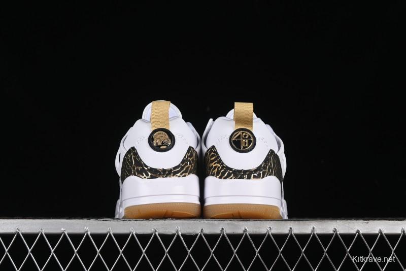 Nike Jordan Spizike Low Casual Shoes with Cracked Leather Design - HJ9019-100