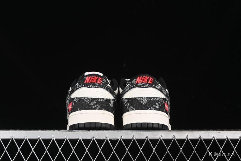 Nike SB Dunk Low Levi's Collaboration - Black Printed Denim Anniversary Customized Low-Top Casual Sneakers - XX2025-109