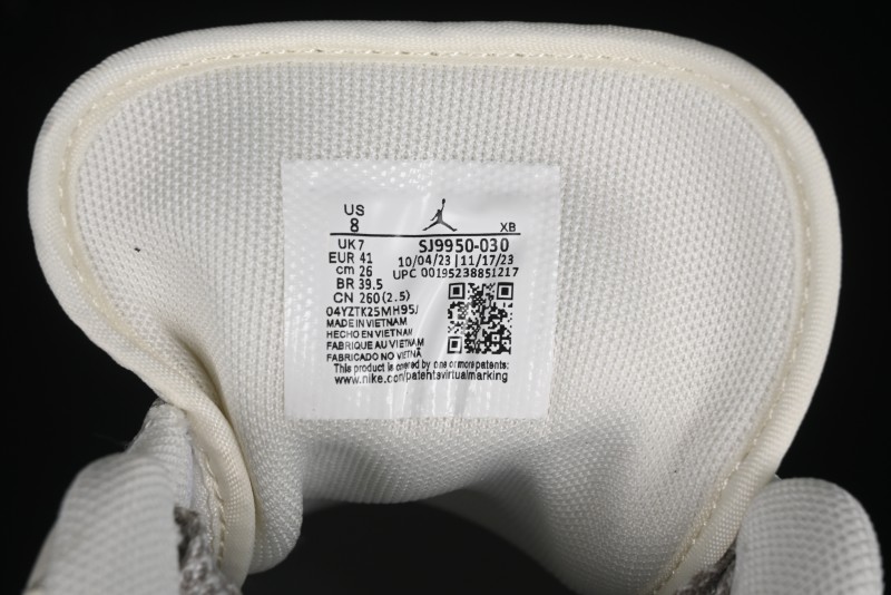 Nike Air Jordan 1 Low Supreme Collaboration - Dual-Tone Beige/Grey Retro Basketball Shoes - SJ9950-030