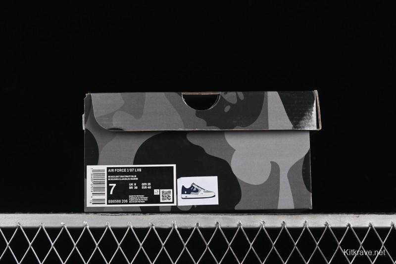 Nike Air Force 1 '07 Low Bape Collaboration - Deep Blue Grey Low-Top Casual Sneakers BB6566-206
