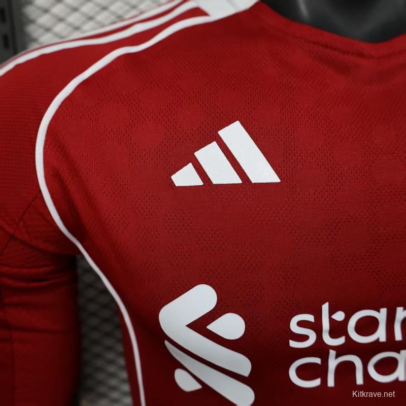 Player Version 25/26 LIverpool Home Long Sleeve Jersey
