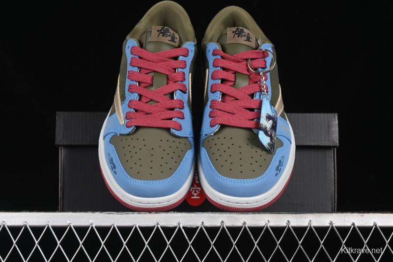 Nike Travis Scott x Fragment Design x Air Jordan 1 Low OG SP AJ1 Low Top Casual Sneakers - CH6336-015