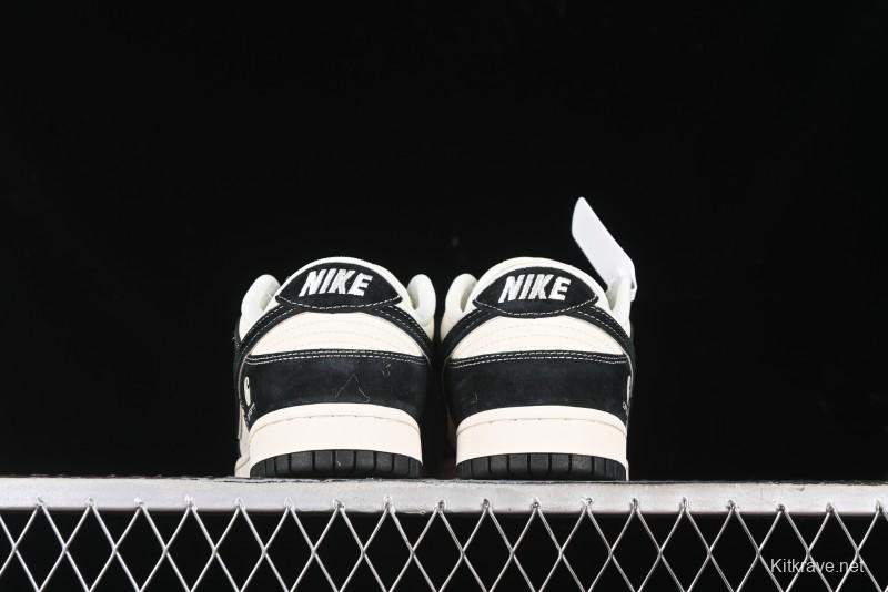 Nike SB Dunk Low Carhartt Collaboration - Off White Black Swoosh Anniversary Custom Low-Top Casual Skate Shoes - SJ1089-005