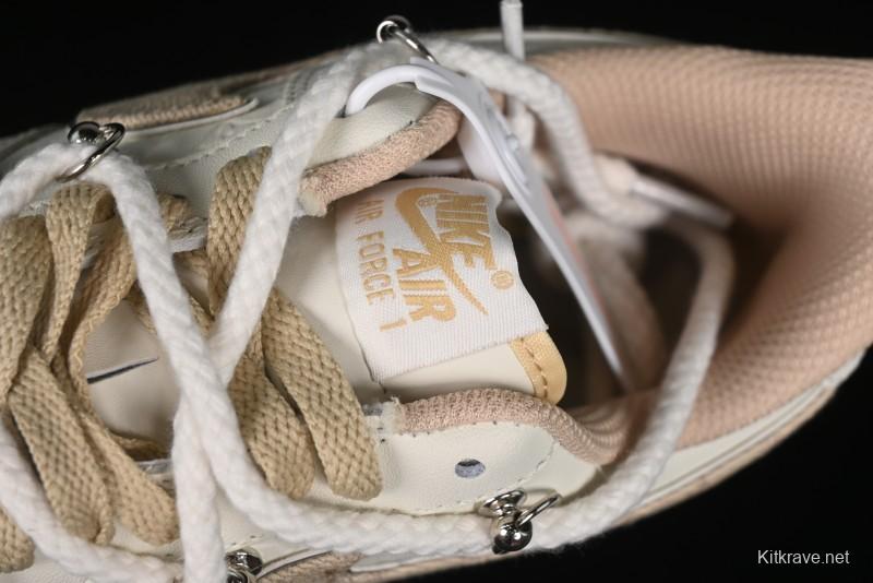 Nike Air Force 1 Low x Capybara "Pearl Girl" Casual Sneakers with Lace-Up Design - LV0506-505
