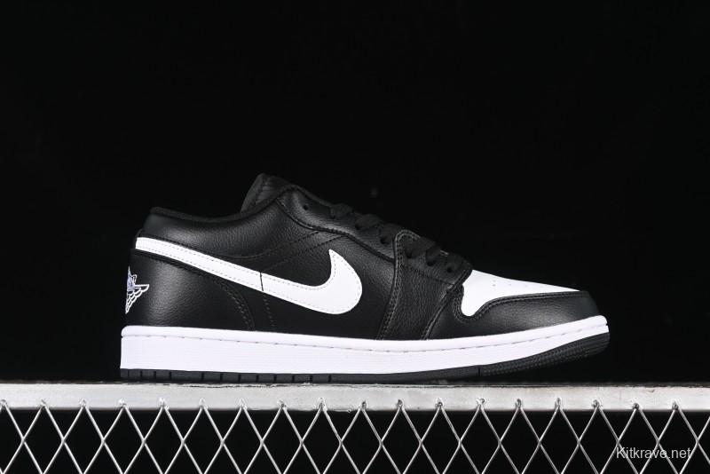 Nike Air Jordan 1 Low Retro Basketball Shoes in Black and White - 553558-043