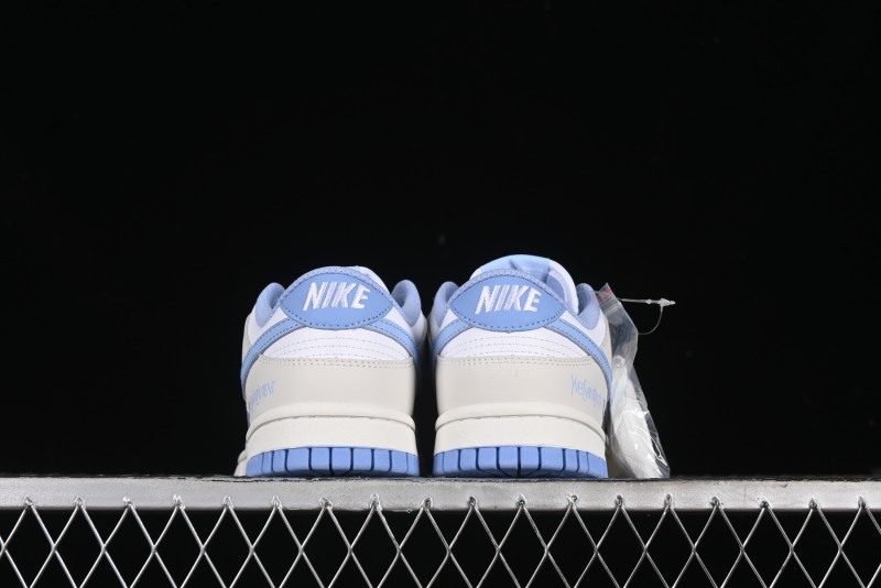 Nike SB Dunk Low Saint Laurent Series - White Grey Blue Swoosh Anniversary High-End Custom Low-Top Casual Sneakers - GF2409-168