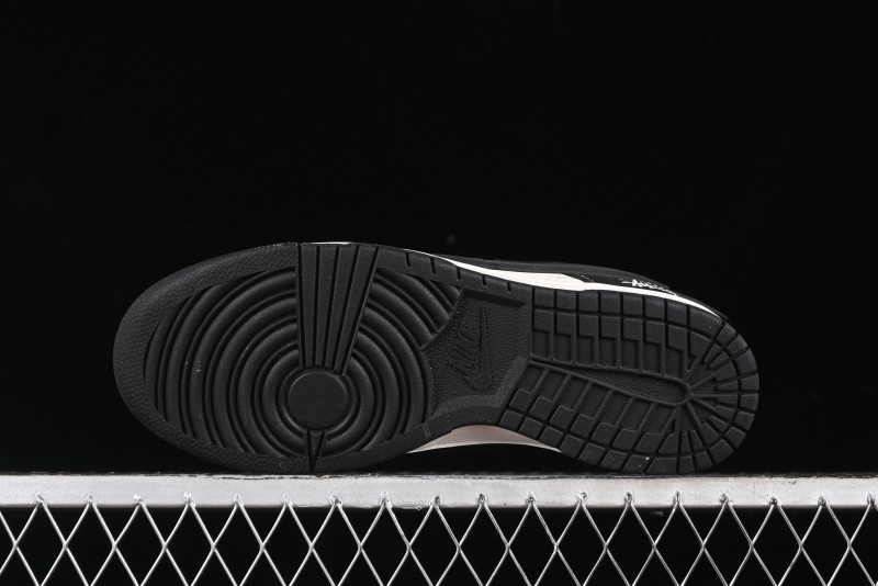 Nike SB Dunk Low x AMBUSH x Stussy Collaboration - Black Stitch Anniversary Custom Low-Top Casual Sneakers - XX2025-358