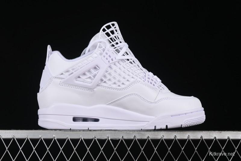 Nike Air Jordan 4 Retro Basketball Shoes with Net Design - FV7251-107