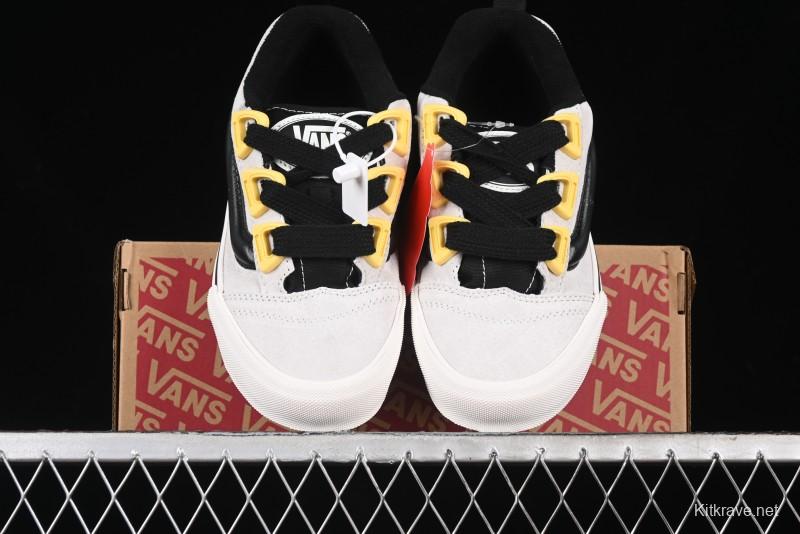 Vans Knu Skool Low Top Retro Casual Vulcanized Sneakers in Grey Black - VN000CZUVA3