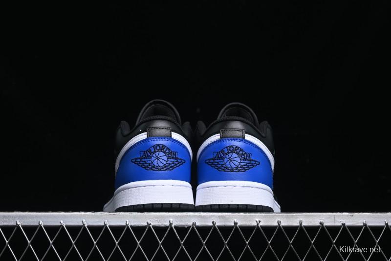 Nike Air Jordan 1 Low Retro Basketball Shoes Black Blue - 553558-042