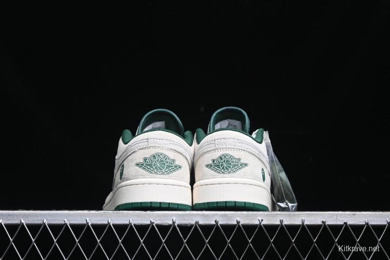 Nike Air Jordan 1 Low AJ1 Bape Collaboration - Full Pig Eight Green Grey Retro Basketball Shoes - DM9188-009