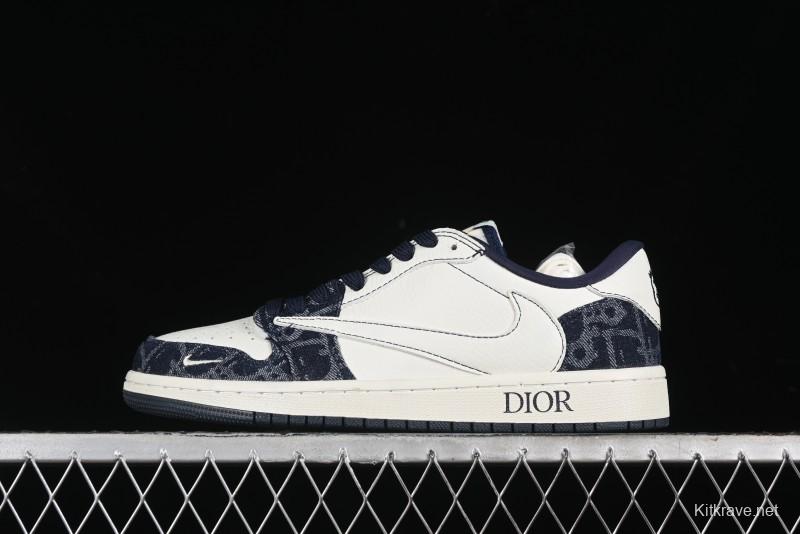 Nike Travis Scott x Fragment Design x Air Jordan 1 Low OG SP AJ1 Retro Sneakers - CH6336-017