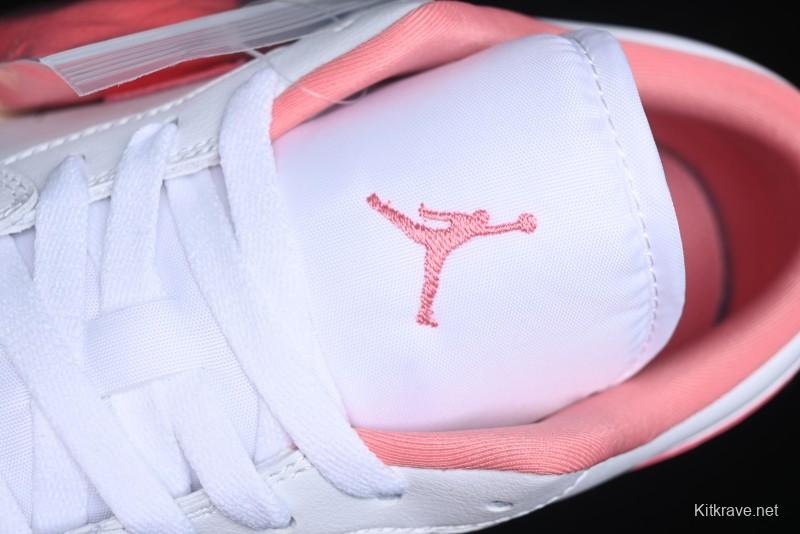 Nike Air Jordan 1 Low AJ1 White Pink Low-Top Casual Sneakers - DC0774-109