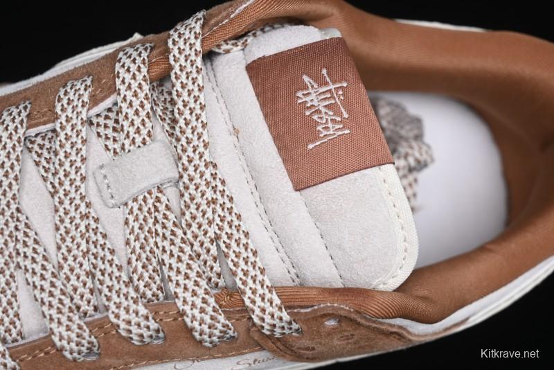 Nike SB Dunk Low Stussy Collaboration - Mummy Brown Anniversary Custom Low-Top Casual Sneakers - XX3168-601