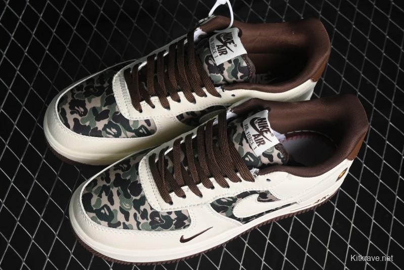 Nike Air Force 1 Low Bape Collaboration - Beige Camo Casual Sneakers - KK1988-019