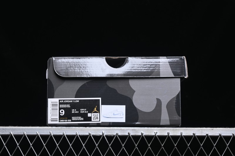 Nike Air Jordan 1 Low AJ1 Bape Collaboration - Custom High-End Retro Basketball Shoes with Light Grey Check - DM9188-008