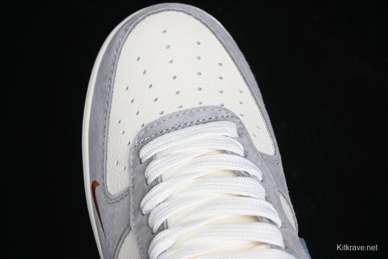 Nike Air Force 1 '07 Low Stussy Collaboration - Grey Brown Flyknit Low-Top Casual Sneakers - KK1988-025