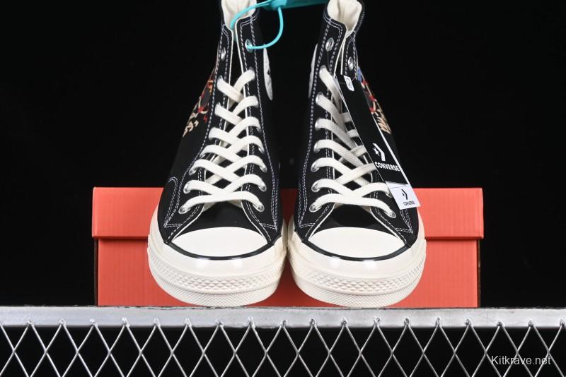 Converse Chuck 1970s High-Top Casual Canvas Sneakers with Classic Graffiti Limited Edition Three-Star Logo - 162050C