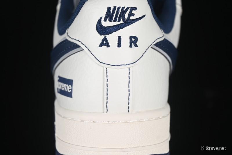 Nike Air Force 1 '07 Low Supreme Collaboration Navy Blue Line Low-Top Casual Sneakers - XZ6188-019