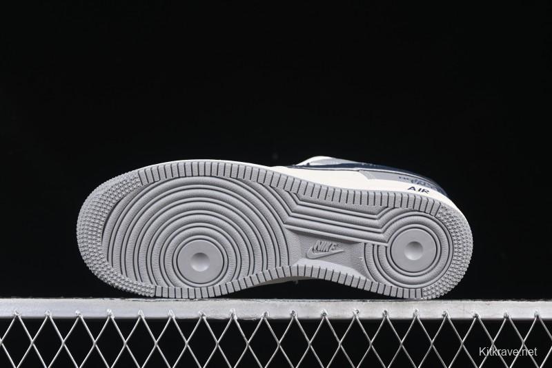 Nike Air Force 1 '07 Low The North Face Collaboration Grey Blue Double Swoosh Casual Sneakers - XS1958-520