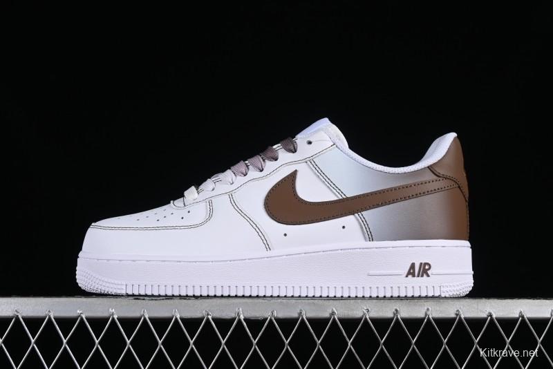 Nike Air Force 1 '07 Low Custom Anime Theme Gradient Brown Swoosh Casual Sneakers - FN0366-103