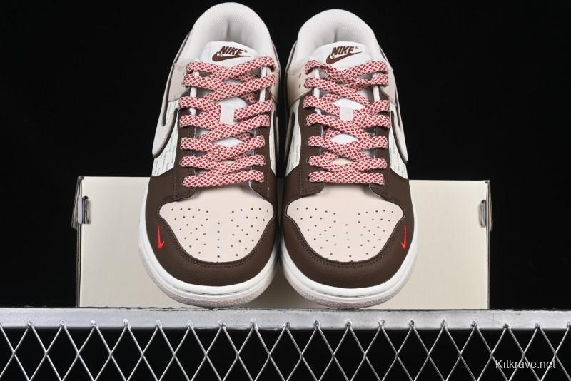 Nike SB Dunk Low Supreme Collaboration Bullet Screen White Check Anniversary High-End Custom Low-Top Casual Skate Shoes - DJ2024-091