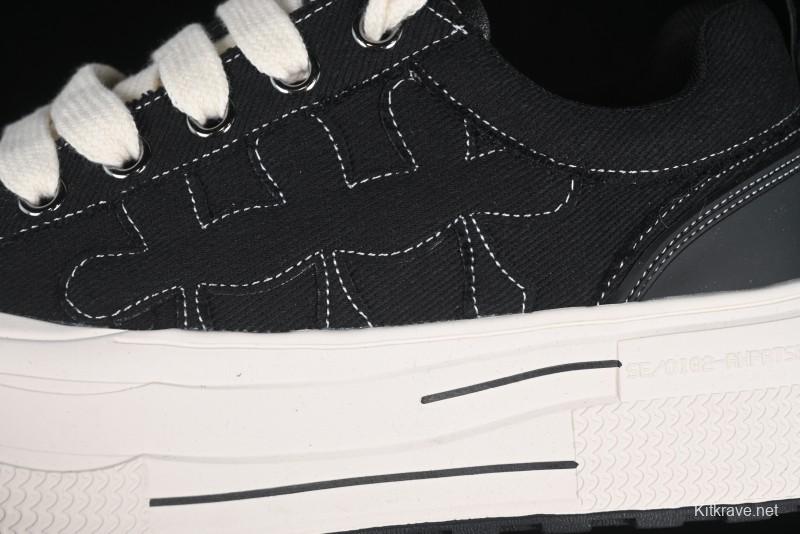 Shoot Brand Resonance Black Plum Retro Comfort Leather Anti-Slip Elevated Low-Top Casual Skate Shoes - AJD4