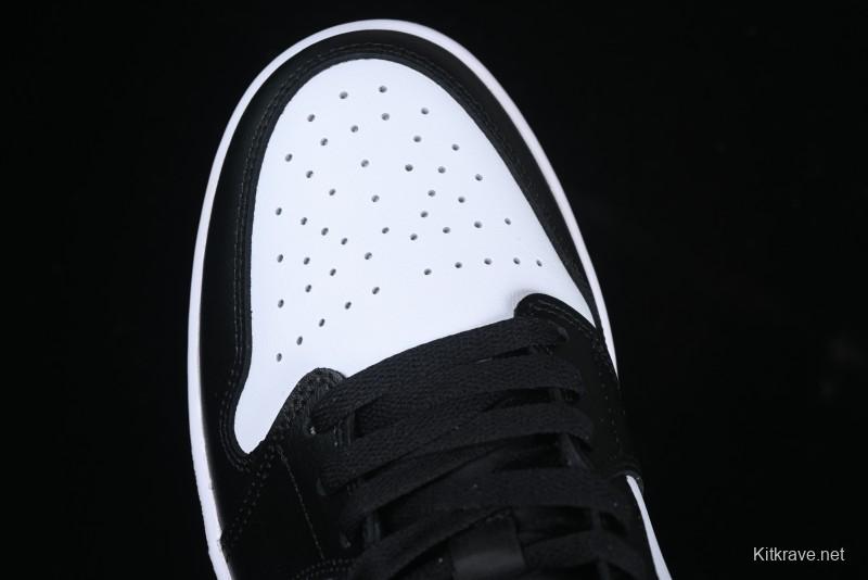 Nike Air Jordan 1 Low AJ1 Basketball Shoes in Black White Silver - 553558-131